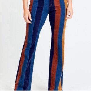 Altar’d State Flare Bells Bootcut Patchwork Denim Stretch Jeans Size 30